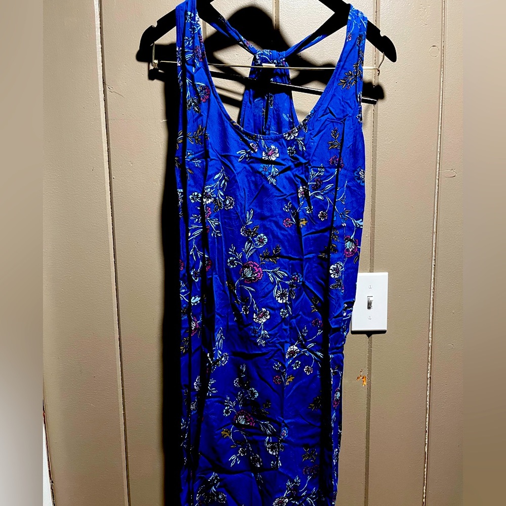 Floral print, keyhole racer back dress